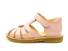 Angulus rosa sandal med hjerte, glitter og lak (smal)